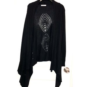 Black asymmetrical cardigan